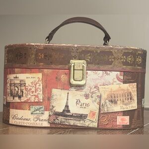 Vintage Tri Coastal Design Paris Eiffel Tower Design Storage Box w/Tray